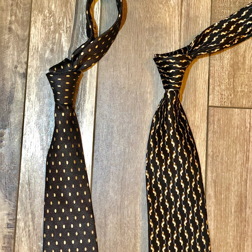 Two Zylos Gold 100% imported silk ties